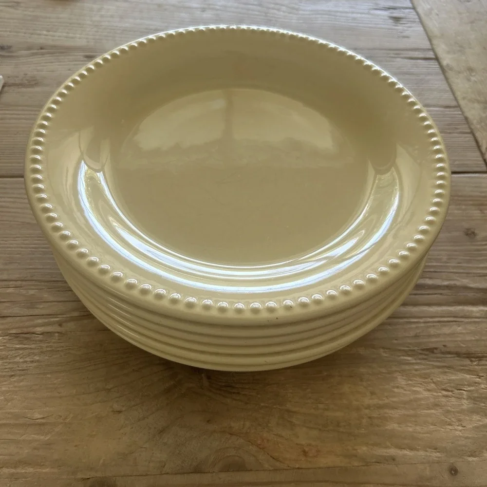 Lot Of 6 Pottery Barn Emma Beaded Stoneware 11 1/4